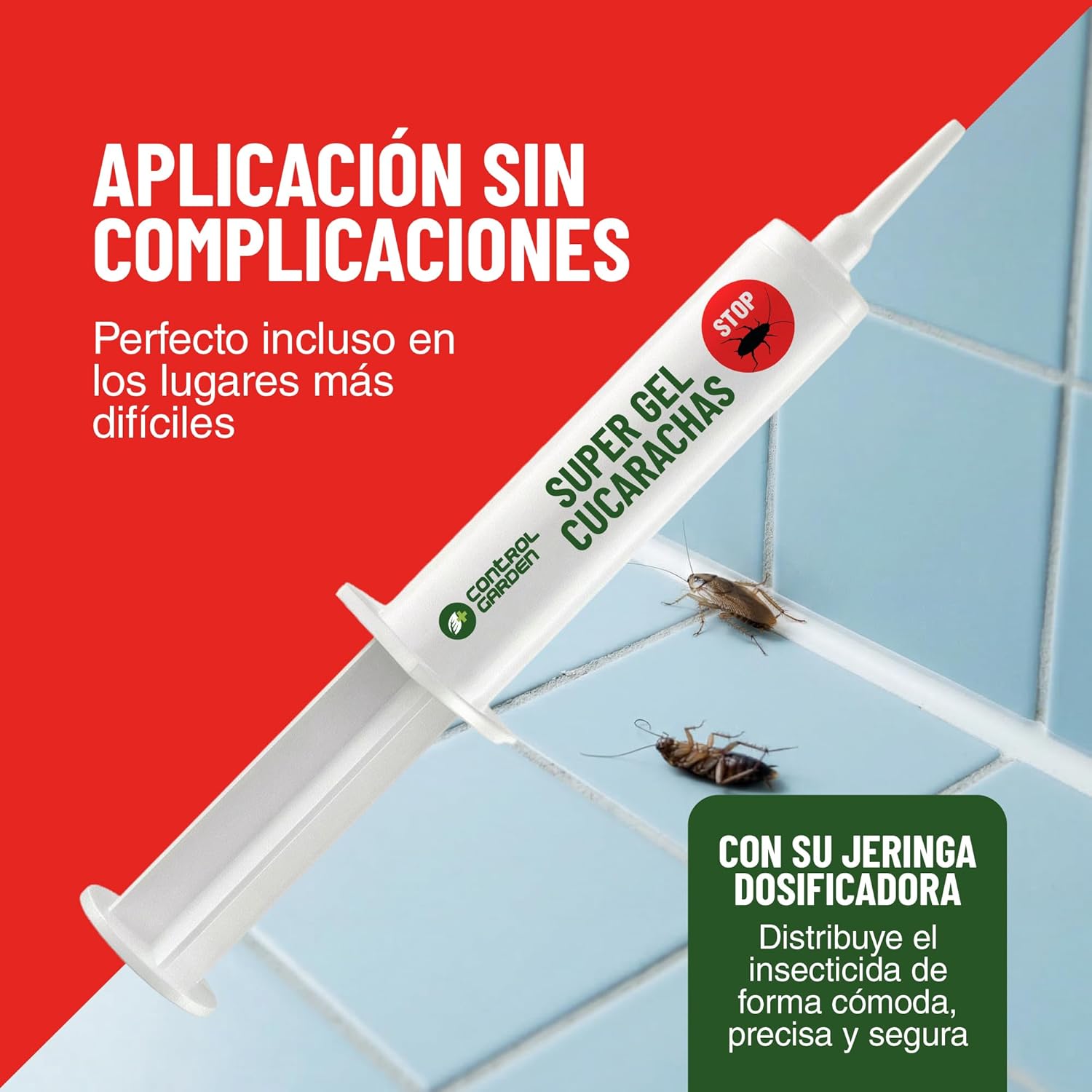Pack de 3 jeringuillas de gel insecticida para cucarachas de Control Garden · foto 5