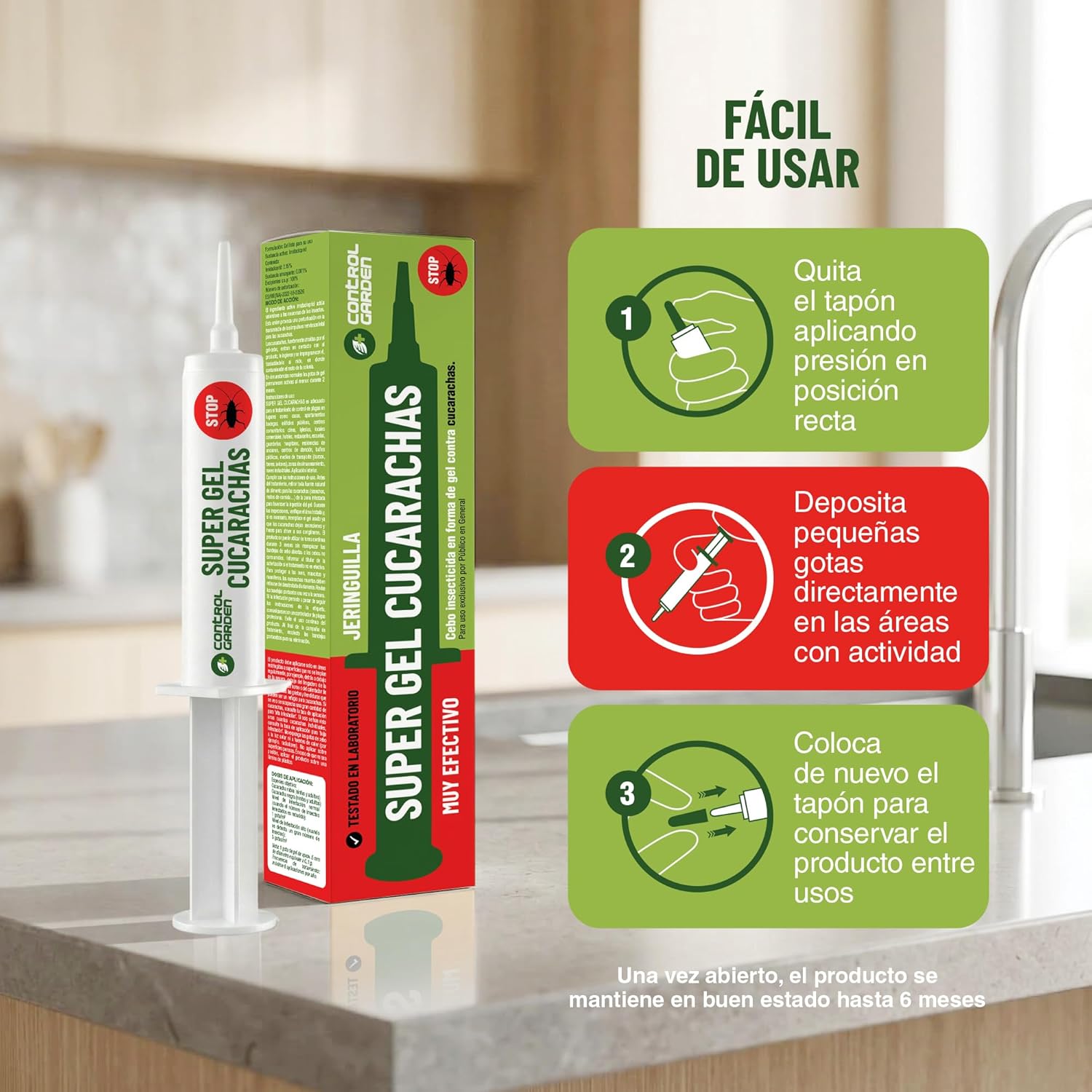 Pack de 2 jeringuillas de Super Gel para eliminar cucarachas eficazmente · foto 7