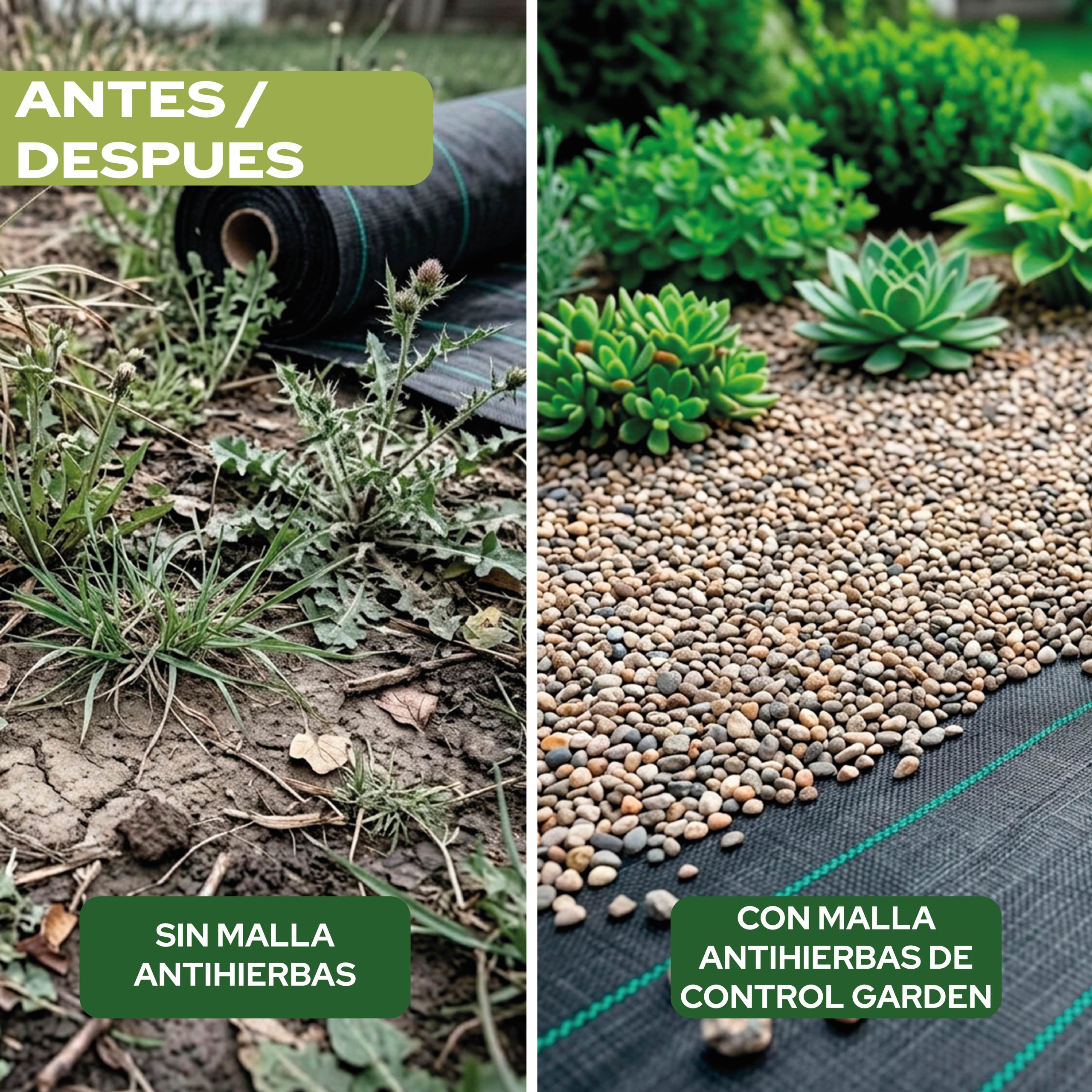 Malla Antihierbas Control Garden 2x10 m 105 gr/m² para jardinería y césped artificial · foto 5