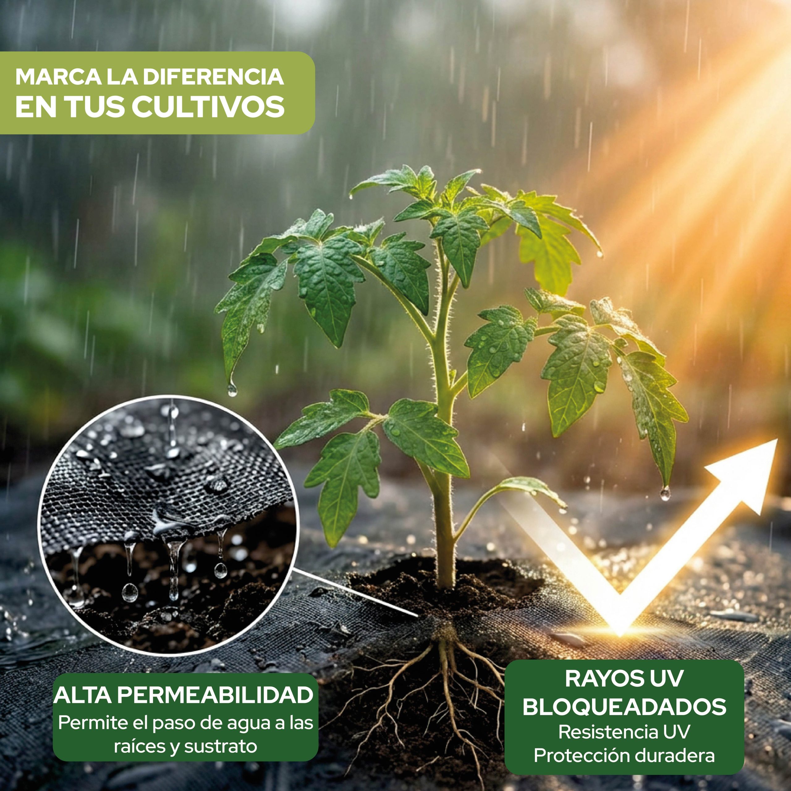 Malla Antihierbas Control Garden 2x5 m 105 g/m² para jardinería · foto 2