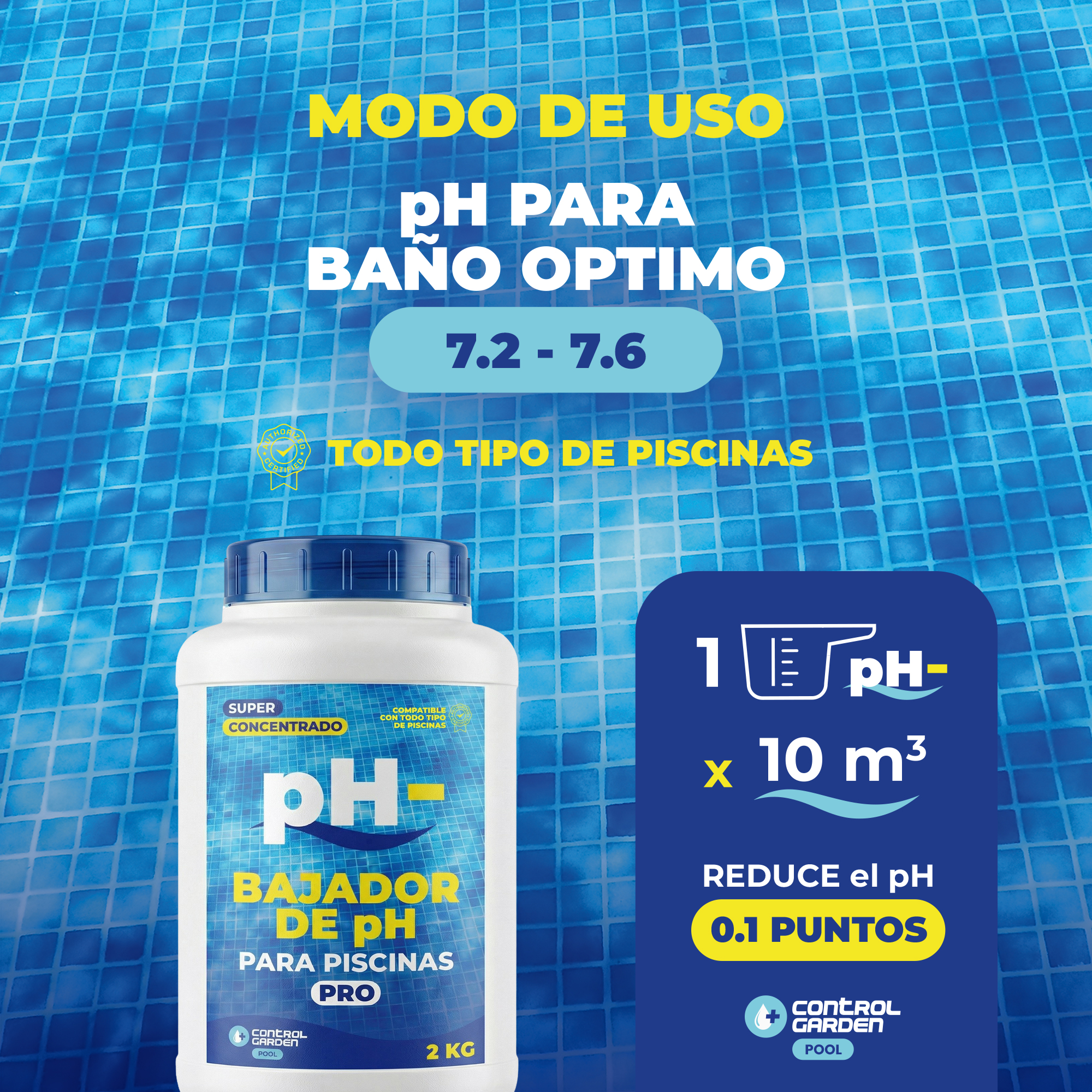 Bajador de pH Sólido Control Garden 2 kg para piscinas · foto 6
