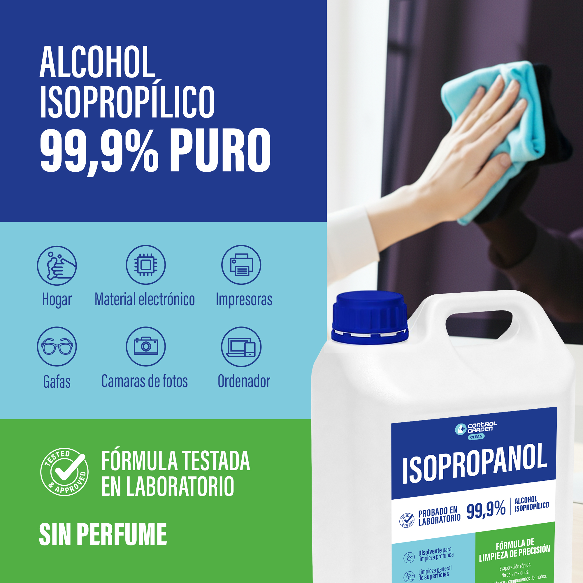 Botella de alcohol isopropílico Control Garden 5 L para limpieza técnica · foto 4