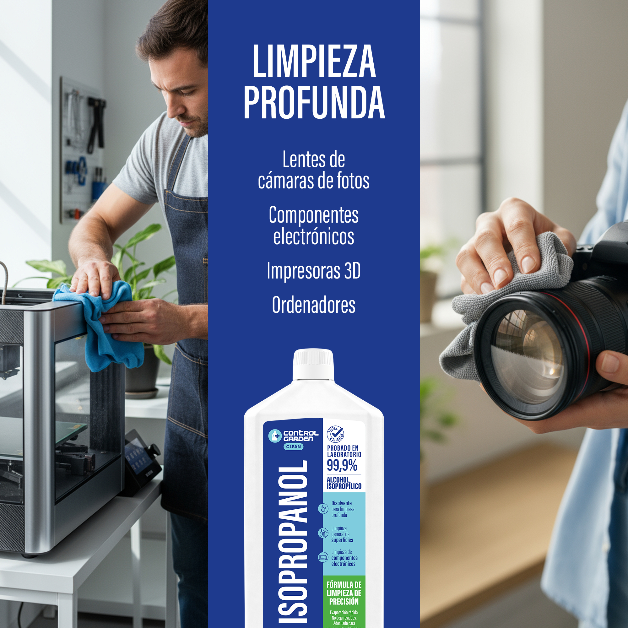 Botella de alcohol isopropílico Control Garden 1L para limpieza técnica y de precisión. · foto 5