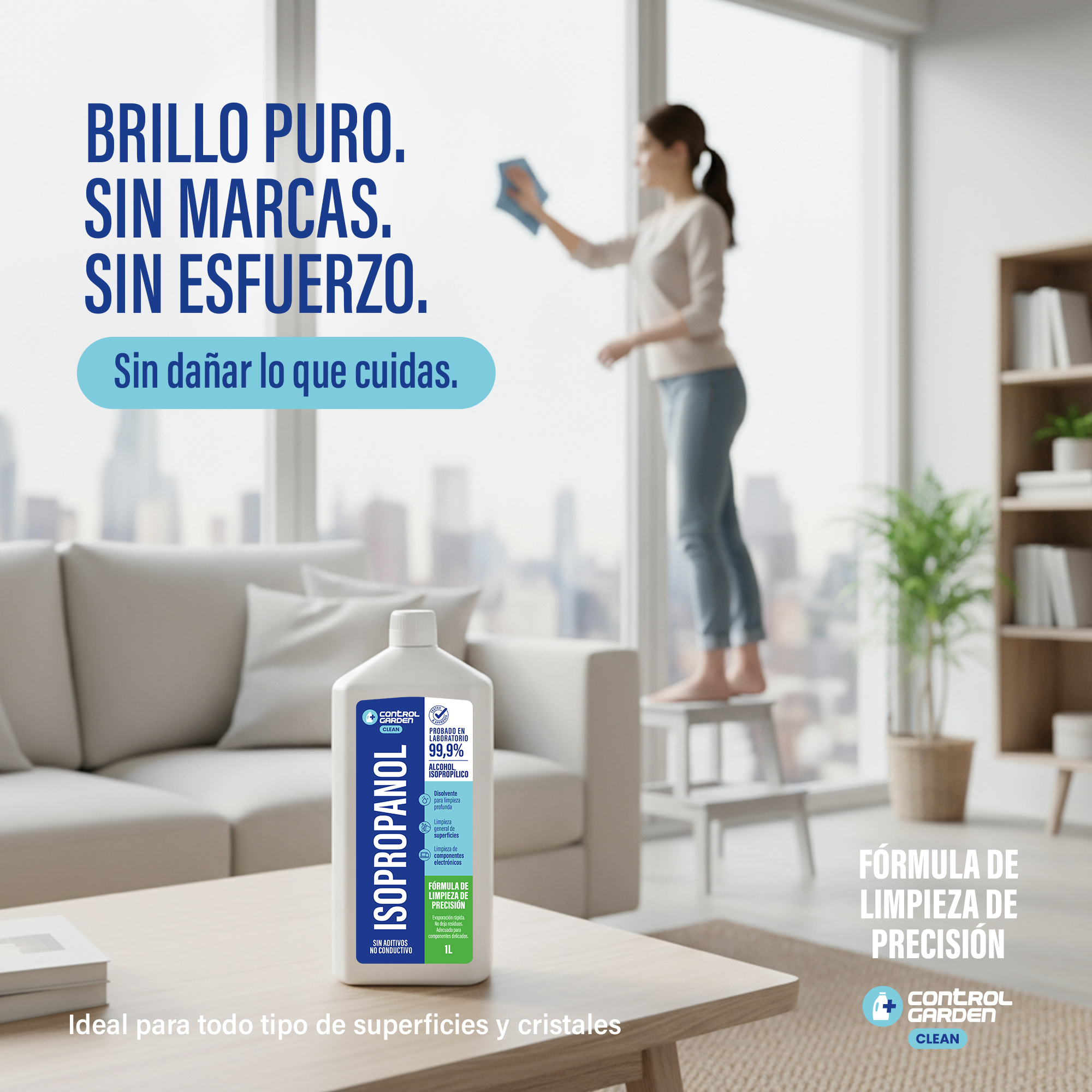Botella de alcohol isopropílico Control Garden 1L para limpieza técnica y de precisión. · foto 7