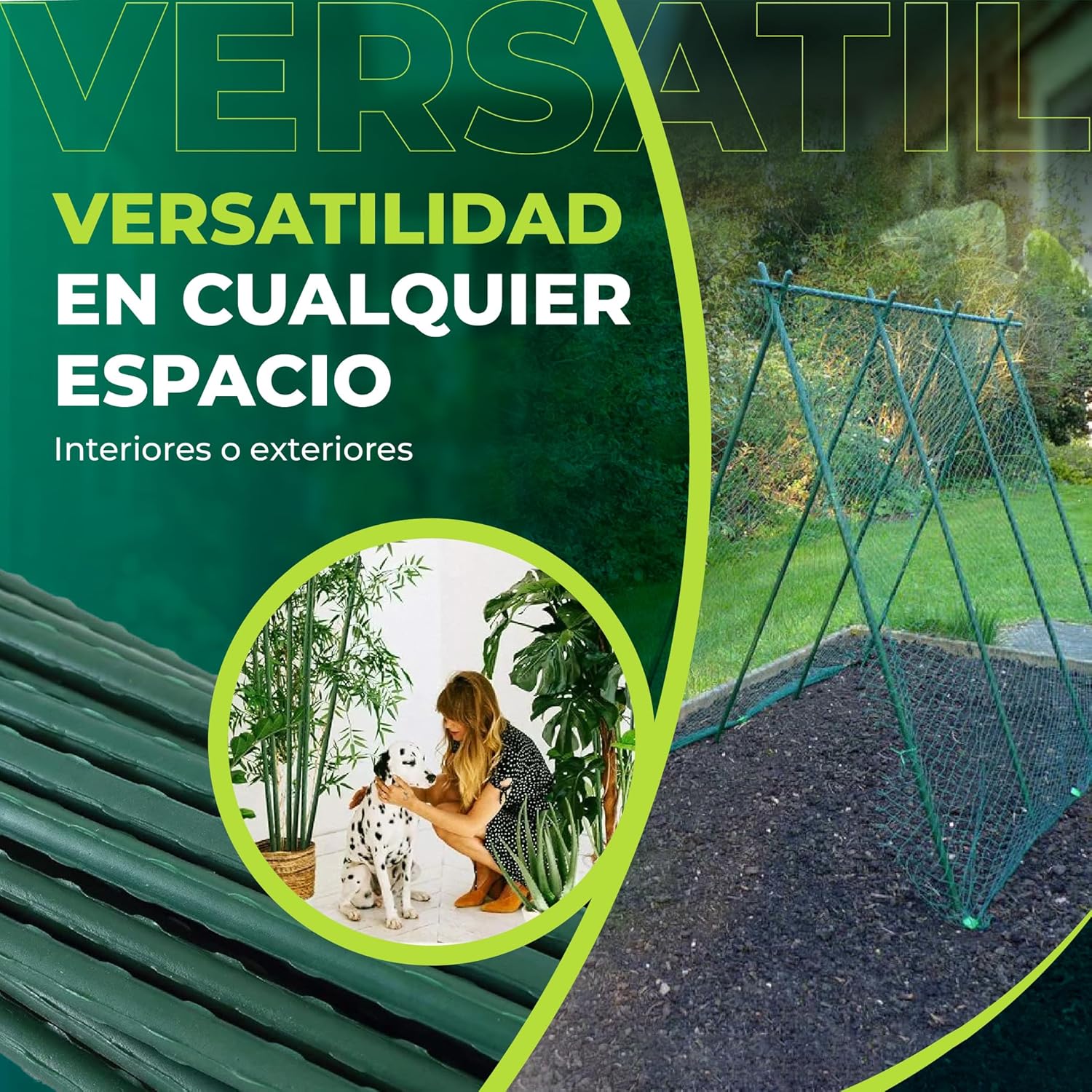 Pack de 10 tutores de acero recubiertos de PVC de 180 cm para plantas · foto 4