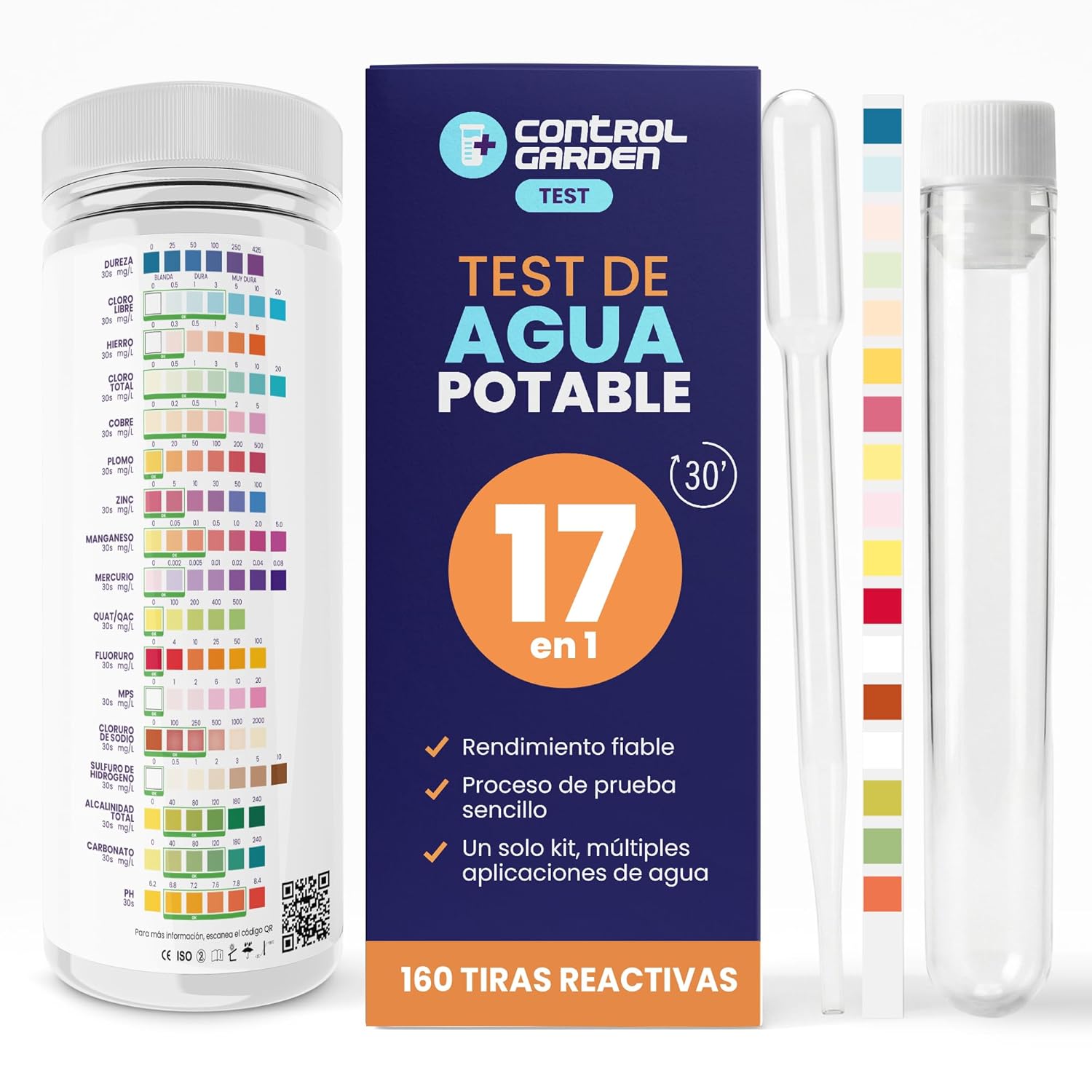 17 in 1 Drinking Water Test Kit · 160 Test Strips · Results in 30s