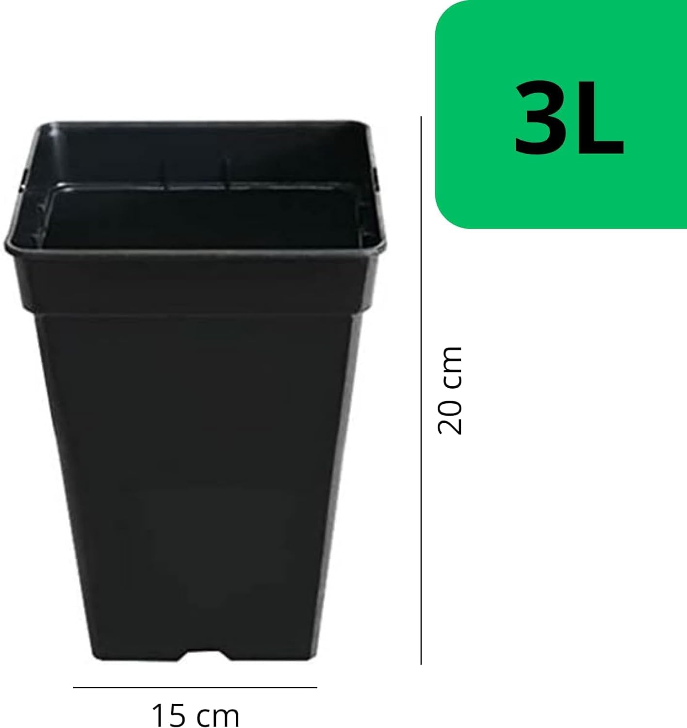 Pack de macetas de plástico de 3L para jardinería. · foto 2